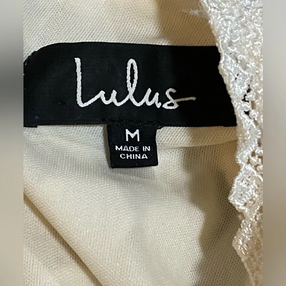 Lulus White Crochet Lace Sleeveless Bodycon Dress Size M - Picture 9 of 13